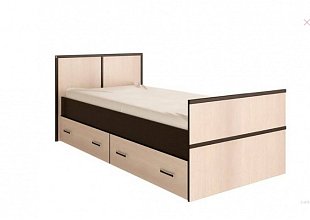 Кровать с матрасом Сакура и Smart Askona 90х200, венге-лоредо