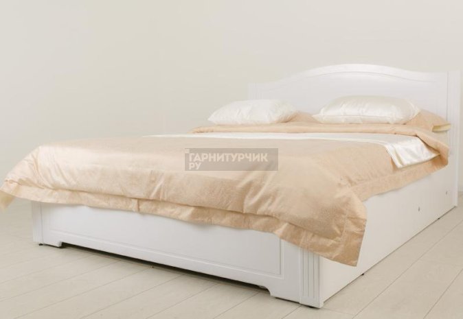 Кровать с матрасом  Виктория и Status Askona 120х200, белый глянец