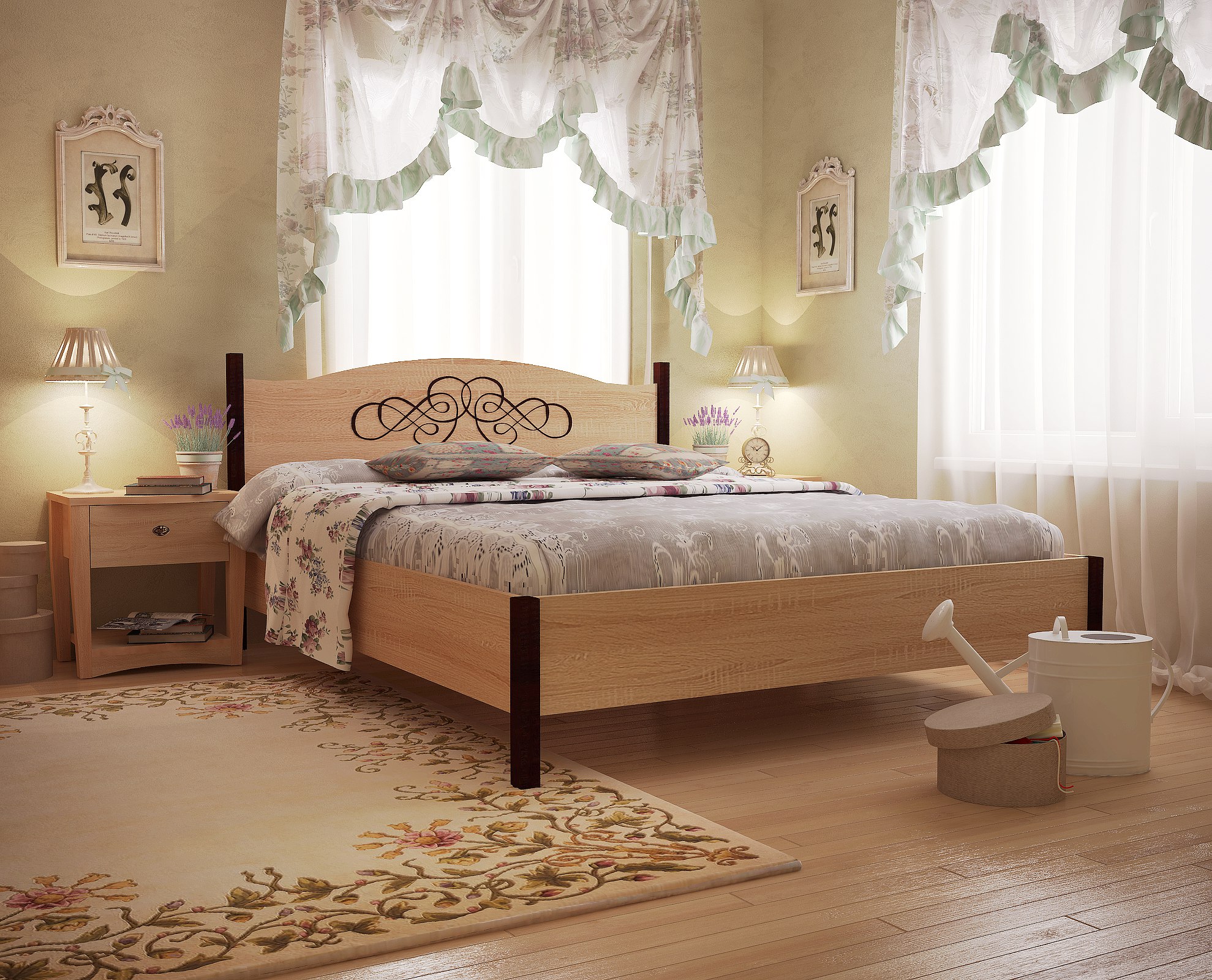 Кровать с матрасом Adele и Smart Askona 180х200, сонома