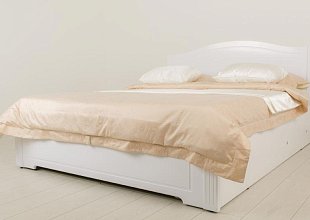 Кровать c матрасом Виктория и Status Askona 160х200, белый глянец