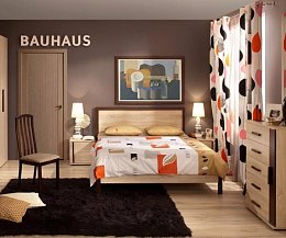 Кровать c матрасом Bauhaus и Smart Askona 140х200, сонома