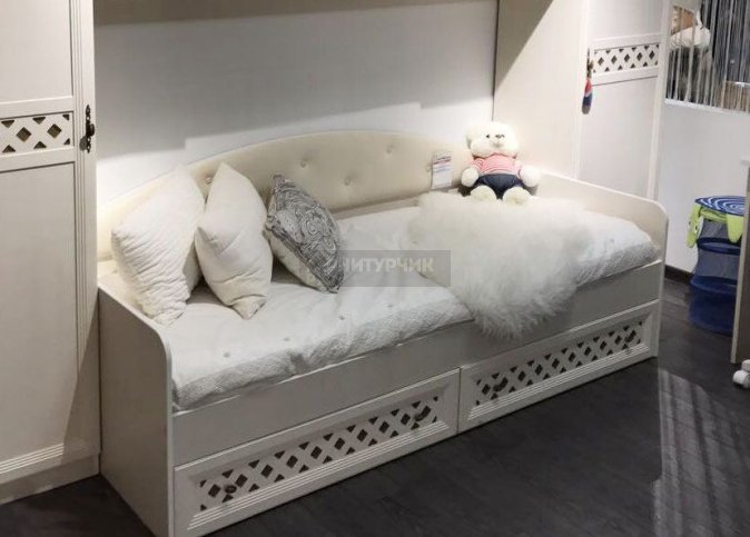 Ливадия Л8м кровать с ящиками подростковая, weave светлый, 80х200
