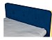Кровать Легато  со стяжкой 3 пуговицы, синяя, велюр, 140х200