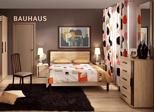 Кровать с матрасом Bauhaus и Smart Askona 120х200, сонома