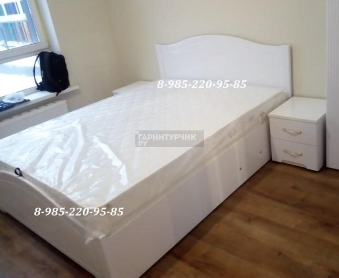 Кровать с матрасом Виктория и Status Askona 180х200, белый глянец