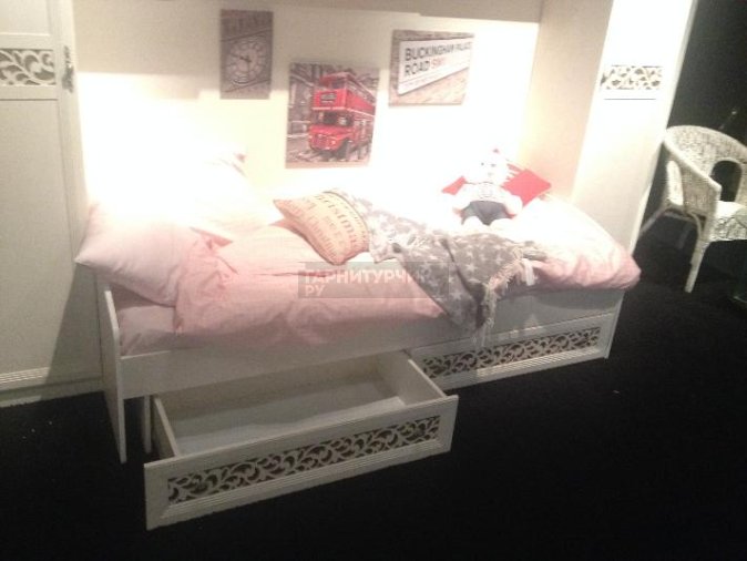 Ливадия Л8м кровать с ящиками подростковая, weave светлый, 80х200