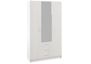 Шкаф 3-дверный с зеркалом ШКР 1200/2, анкор