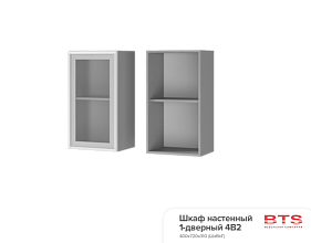 4В2 Шкаф настенный 1-дверный со стеклом Прованс 2