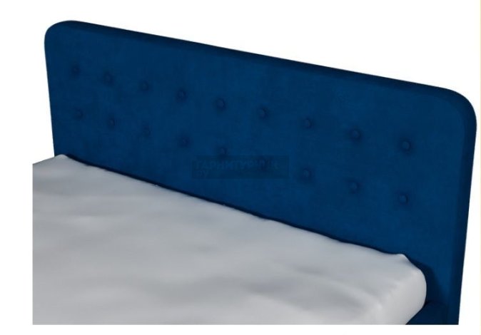 Кровать Легато  со стяжкой пуговицы, синяя, велюр, 160х200